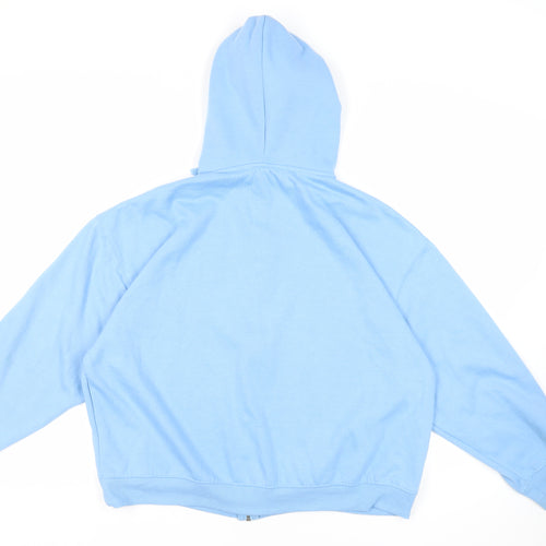 Topshop Womens Blue Cotton Full Zip Hoodie Size S Zip - Oversized