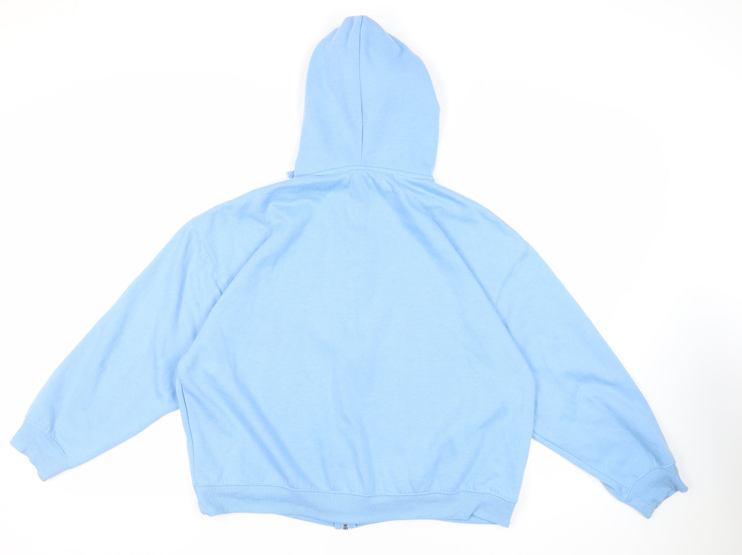 Topshop Womens Blue Cotton Full Zip Hoodie Size S Zip - Oversized