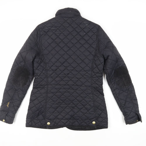 Joules Womens Black Quilted Jacket Size 10 Zip