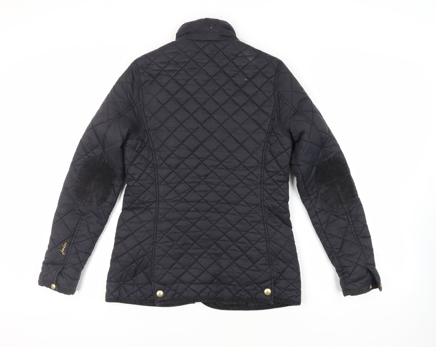 Joules Womens Black Quilted Jacket Size 10 Zip