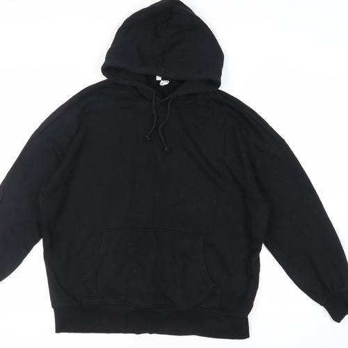 Divided by H&M Mens Black Cotton Pullover Hoodie Size L - Pockets