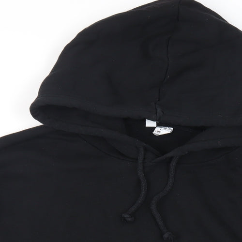 Divided by H&M Mens Black Cotton Pullover Hoodie Size L - Pockets