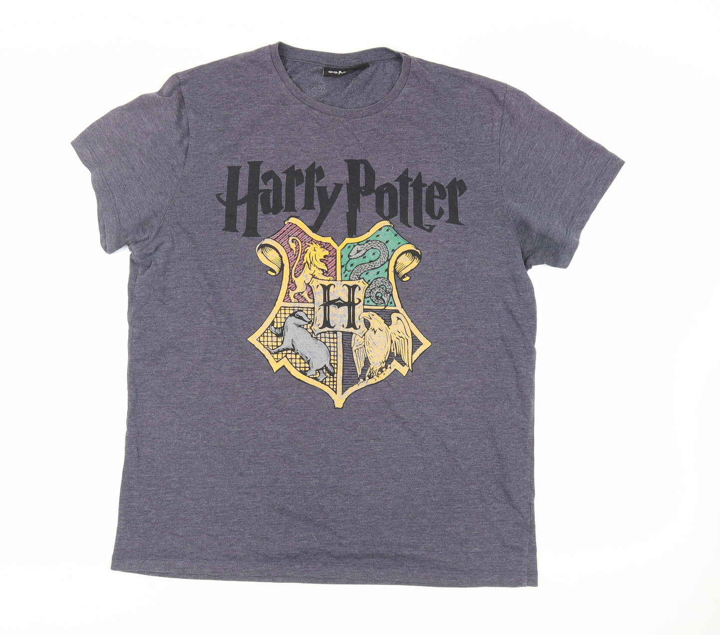 Harry Potter Mens Blue Cotton T-Shirt Size L Crew Neck