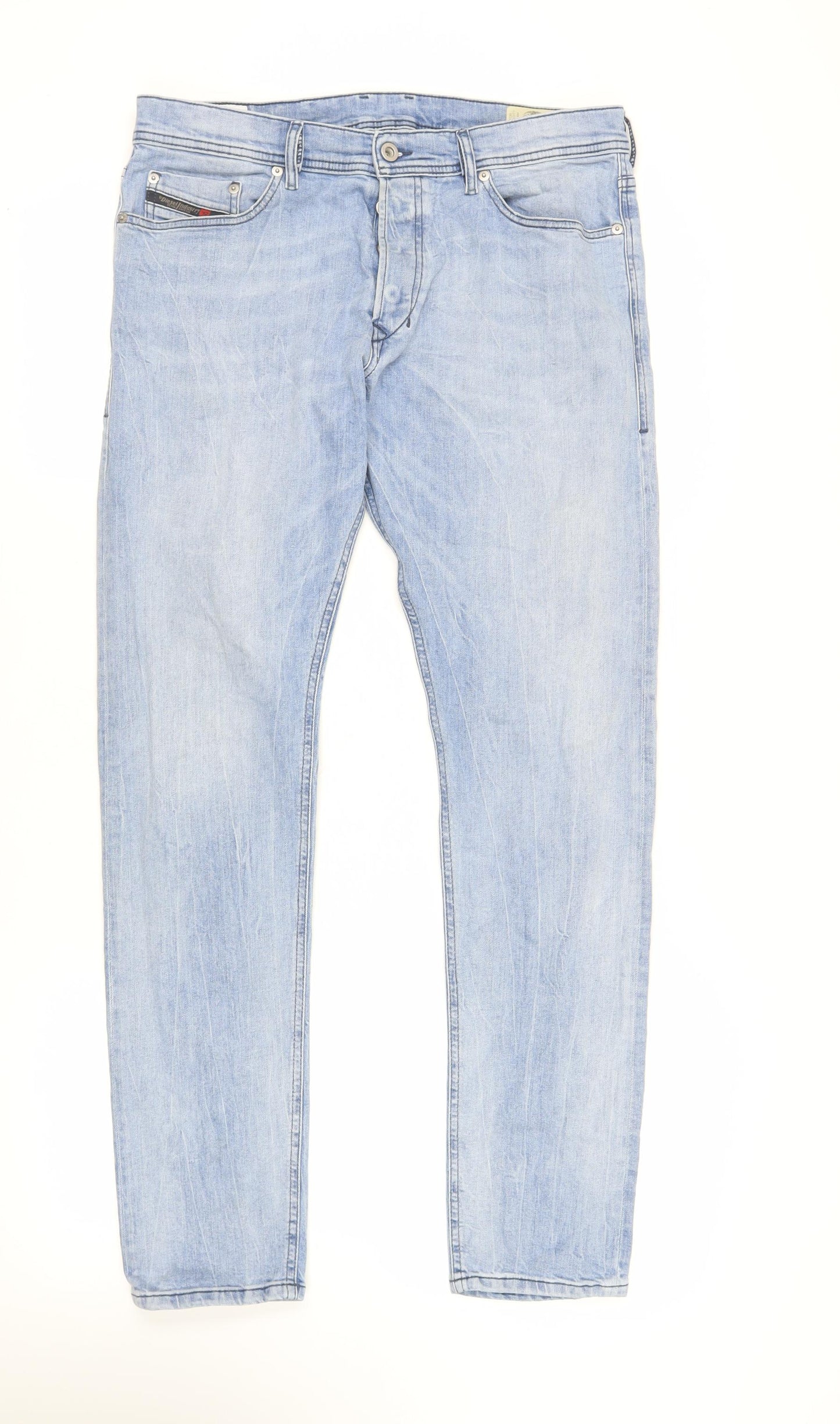 Diesel Mens Blue Cotton Skinny Jeans Size 34 in L32 in Regular Button