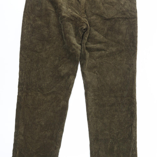 Polo Ralph Lauren Mens Green Cotton Trousers Size 35 in L30 in Regular Zip