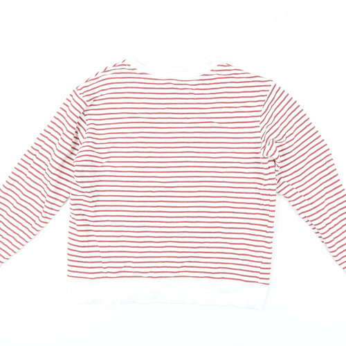 Marks and Spencer Womens White Striped Cotton Pullover Sweatshirt Size XS Pullover