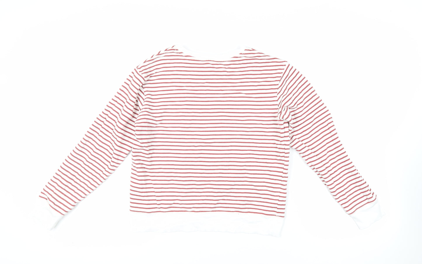 Marks and Spencer Womens White Striped Cotton Pullover Sweatshirt Size XS Pullover