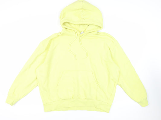 Weekday Womens Yellow Cotton Pullover Hoodie Size M Pullover - Oversized