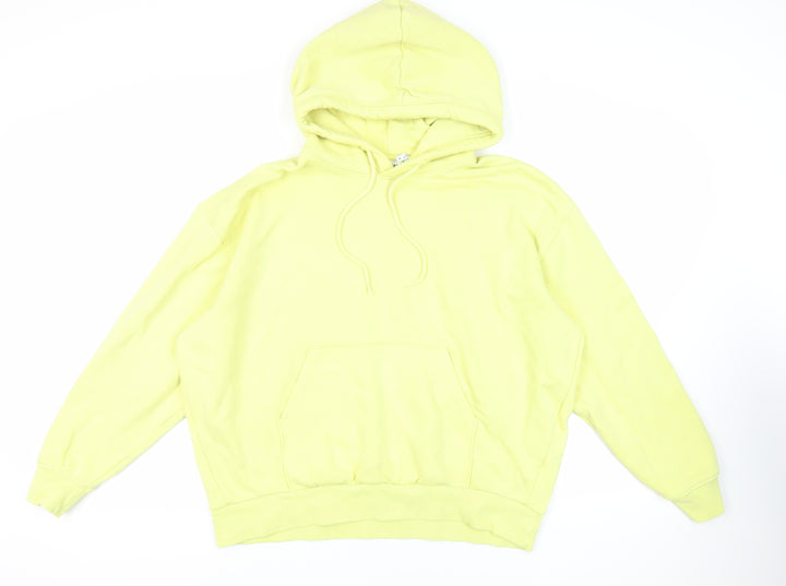 Weekday Womens Yellow Cotton Pullover Hoodie Size M Pullover - Oversized