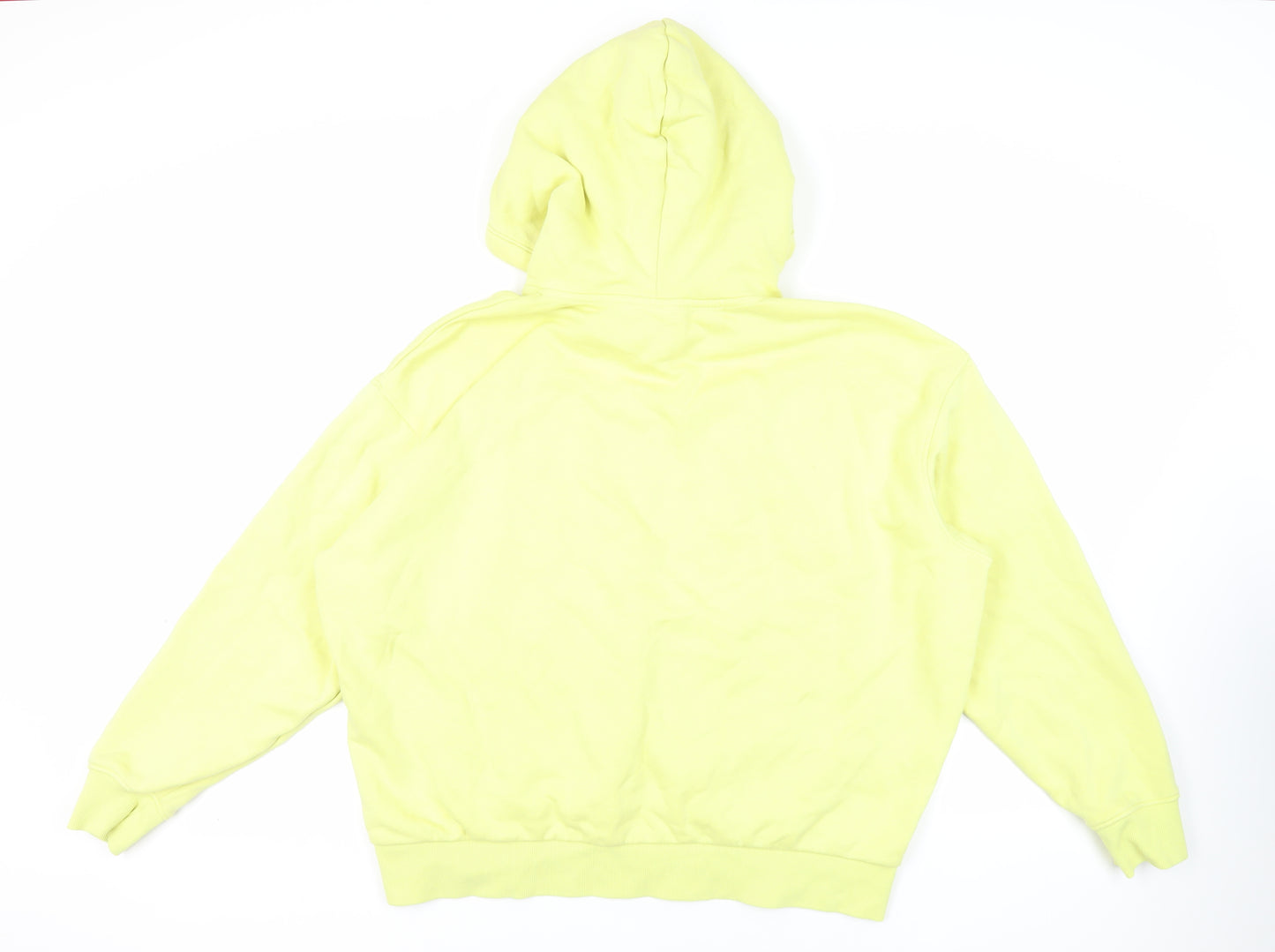 Weekday Womens Yellow Cotton Pullover Hoodie Size M Pullover - Oversized