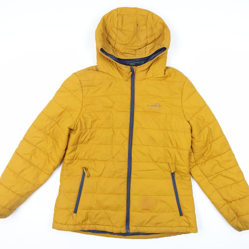 Freedom Trail Womens Yellow Jacket Size 12 Zip - Outdoors Logo Weathergear