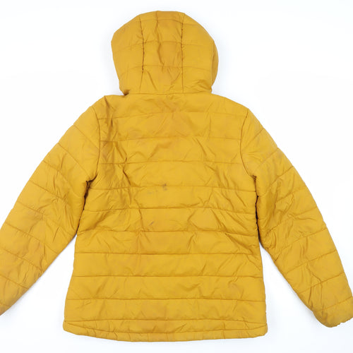 Freedom Trail Womens Yellow Jacket Size 12 Zip - Outdoors Logo Weathergear