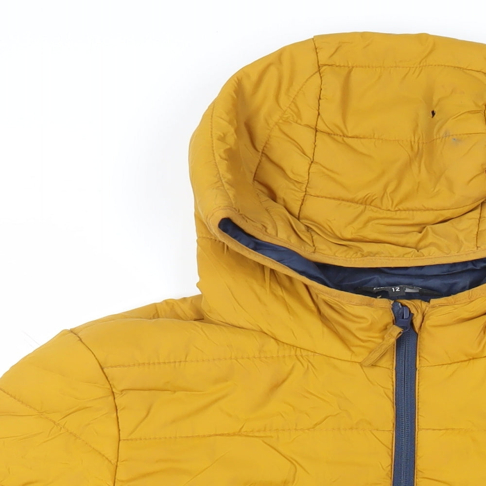 Freedom Trail Womens Yellow Jacket Size 12 Zip - Outdoors Logo Weathergear