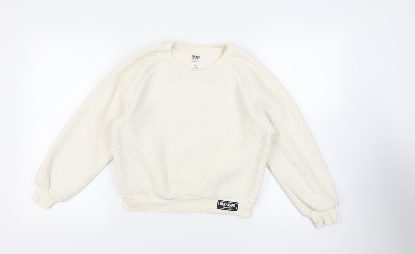 DKNY Girls Ivory Polyester Pullover Sweatshirt Size 12-13 Years Pullover - Logo