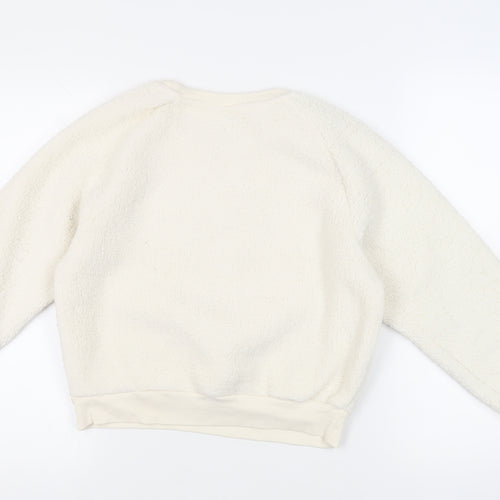 DKNY Girls Ivory Polyester Pullover Sweatshirt Size 12-13 Years Pullover - Logo
