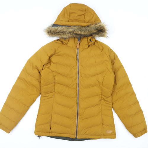 Trespass Womens Yellow Quilted Jacket Size S Zip - Hooded Zipped Pockets Weathergear Coldheat Insulation