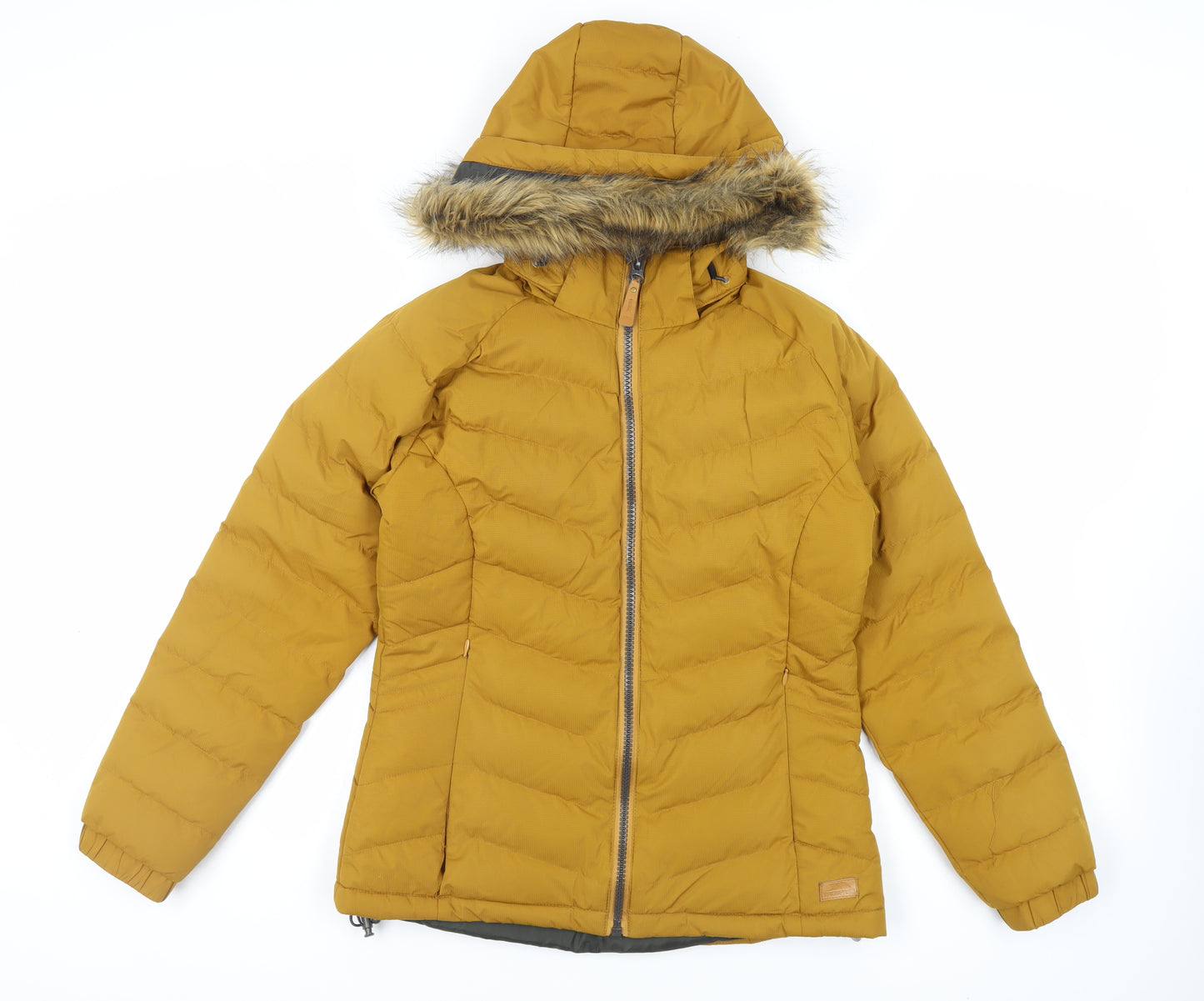 Trespass Womens Yellow Quilted Jacket Size S Zip - Hooded Zipped Pockets Weathergear Coldheat Insulation