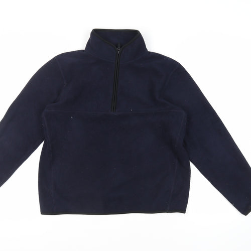 Uniqlo Boys Blue Polyester Pullover Sweatshirt Size 13 Years Zip