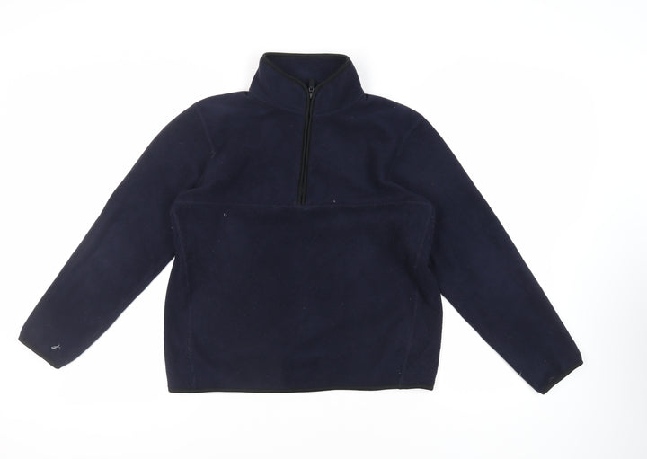Uniqlo Boys Blue Polyester Pullover Sweatshirt Size 13 Years Zip