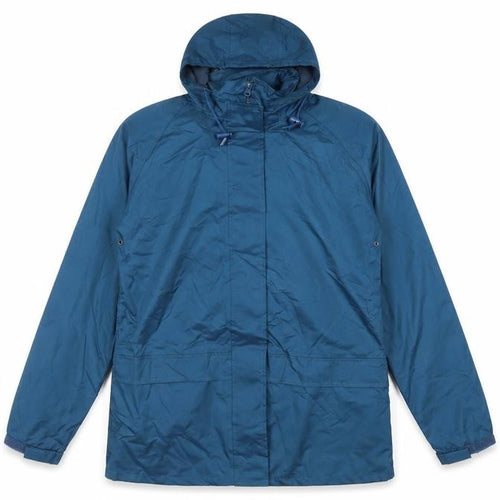 Highlander Mens Green Rain Coat Coat Size M Zip - Hooded Water Resistant