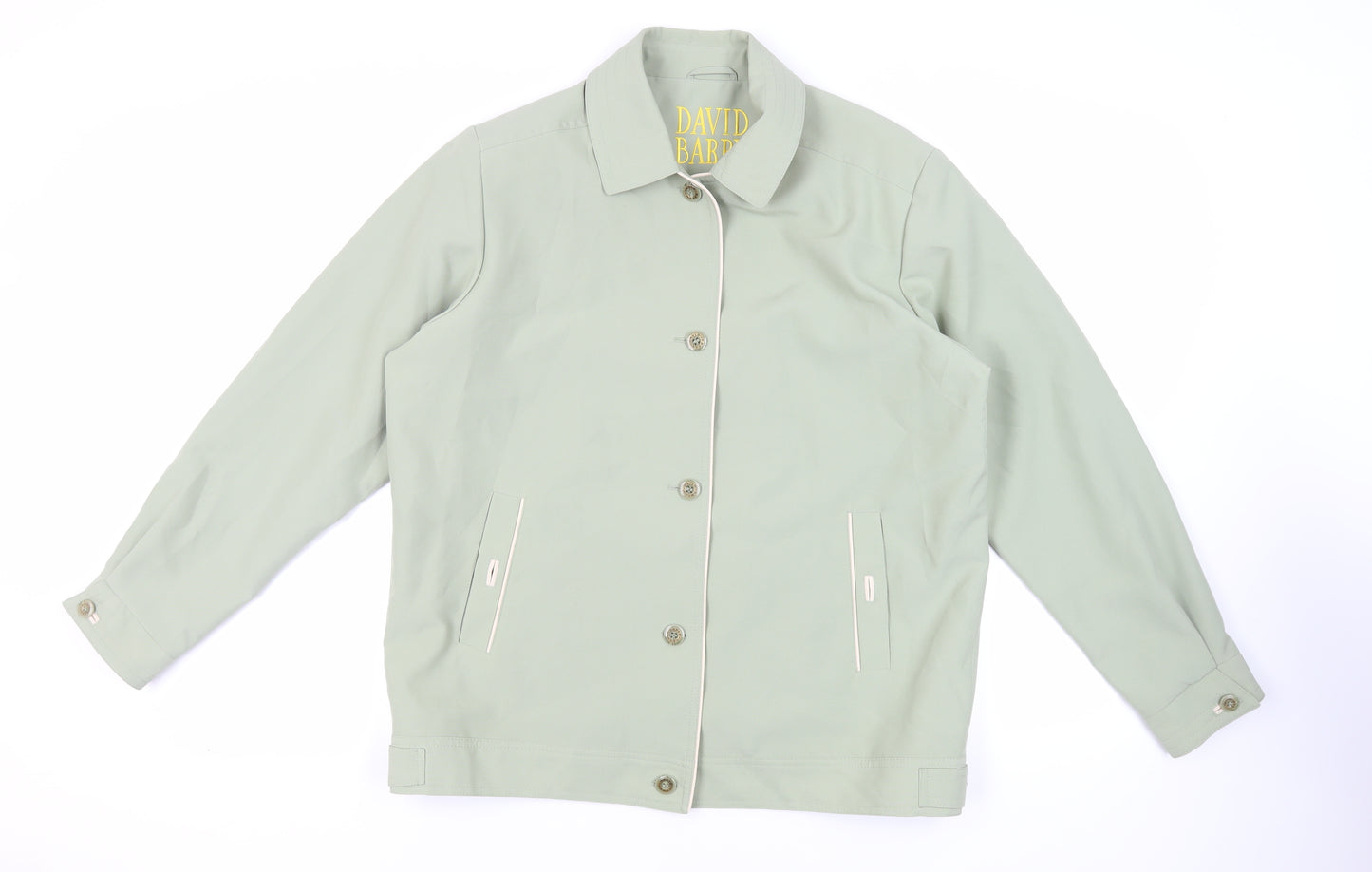 David Barry Womens Green Jacket Size 16 Button - Lightweight