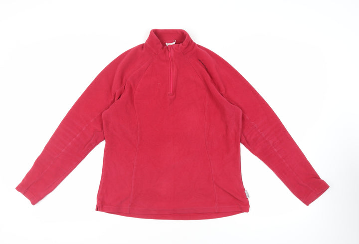 Oxylane Womens Pink Polyester Pullover Sweatshirt Size L Zip - Logo