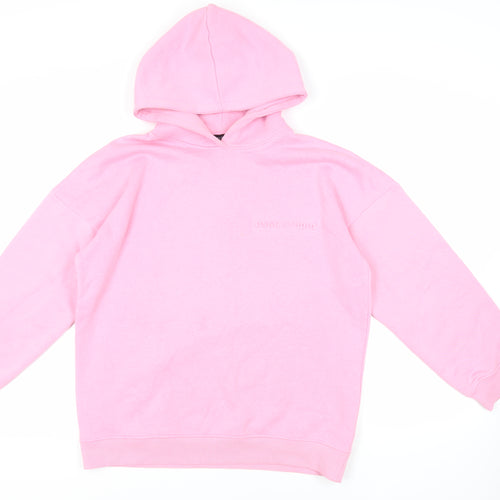 Boohoo Womens Pink Cotton Pullover Hoodie Size M Pullover