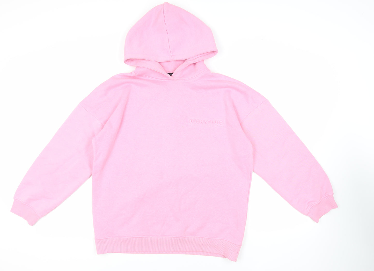 Boohoo Womens Pink Cotton Pullover Hoodie Size M Pullover