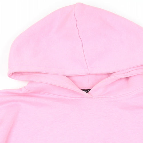 Boohoo Womens Pink Cotton Pullover Hoodie Size M Pullover