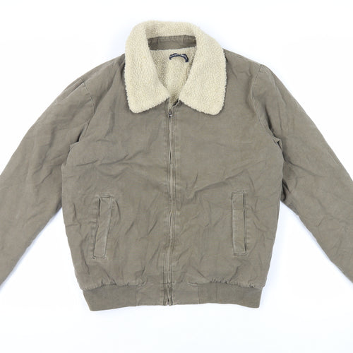 Brandy Melville Womens Brown Bomber Jacket Jacket One Size - Fluffy Lining