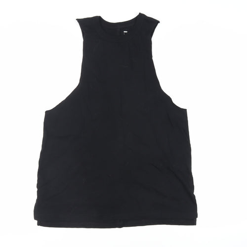 aso Womens Black Cotton Pullover Tank Size 10 Crew Neck Pullover - Gym Workout Running