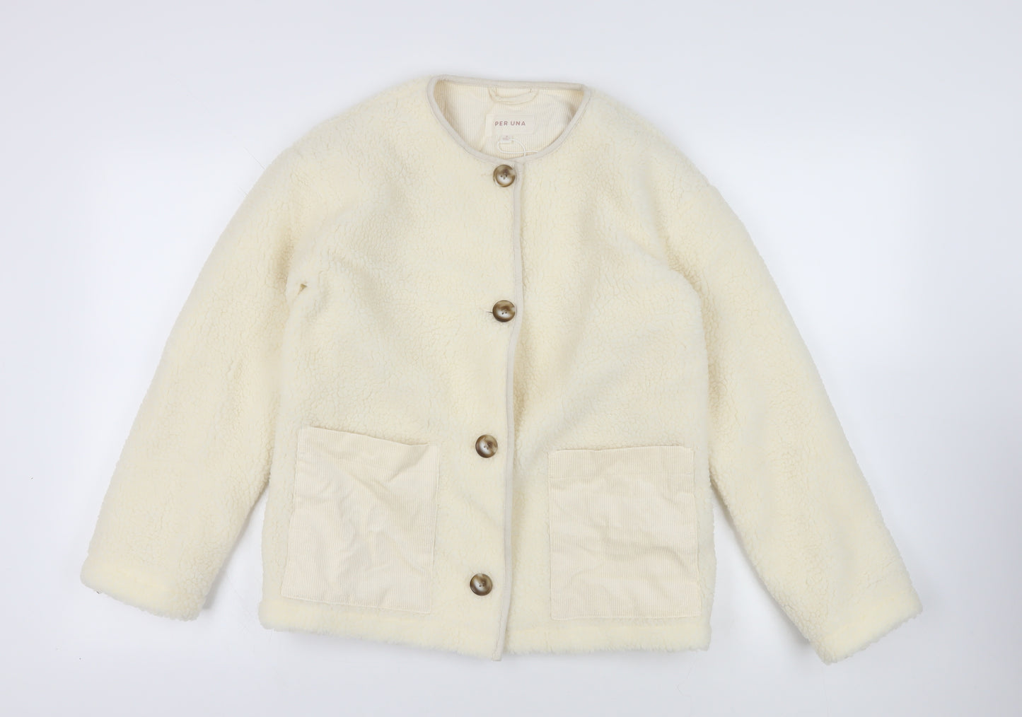 Per Una Womens Ivory Jacket Size 8 Button