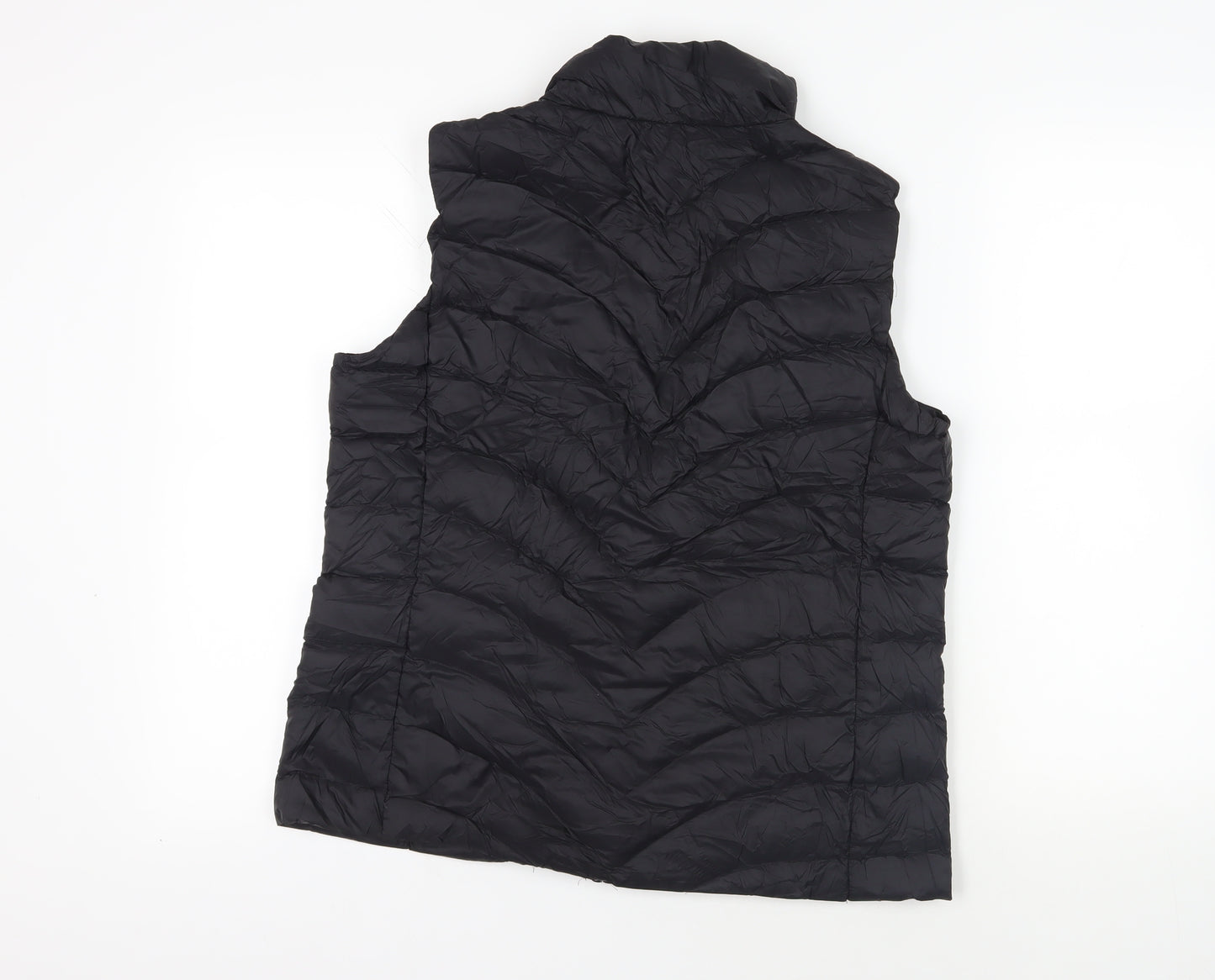 Marks and Spencer Womens Black Gilet Jacket Size 14 Zip - Zipped Pockets