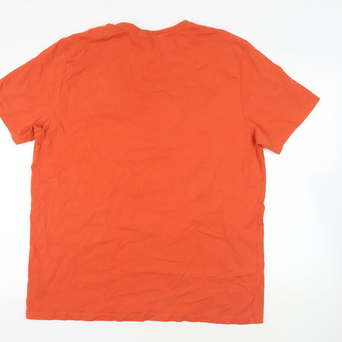 NEXT Mens Orange Cotton T-Shirt Size 2XL Crew Neck - Bushwick New York County