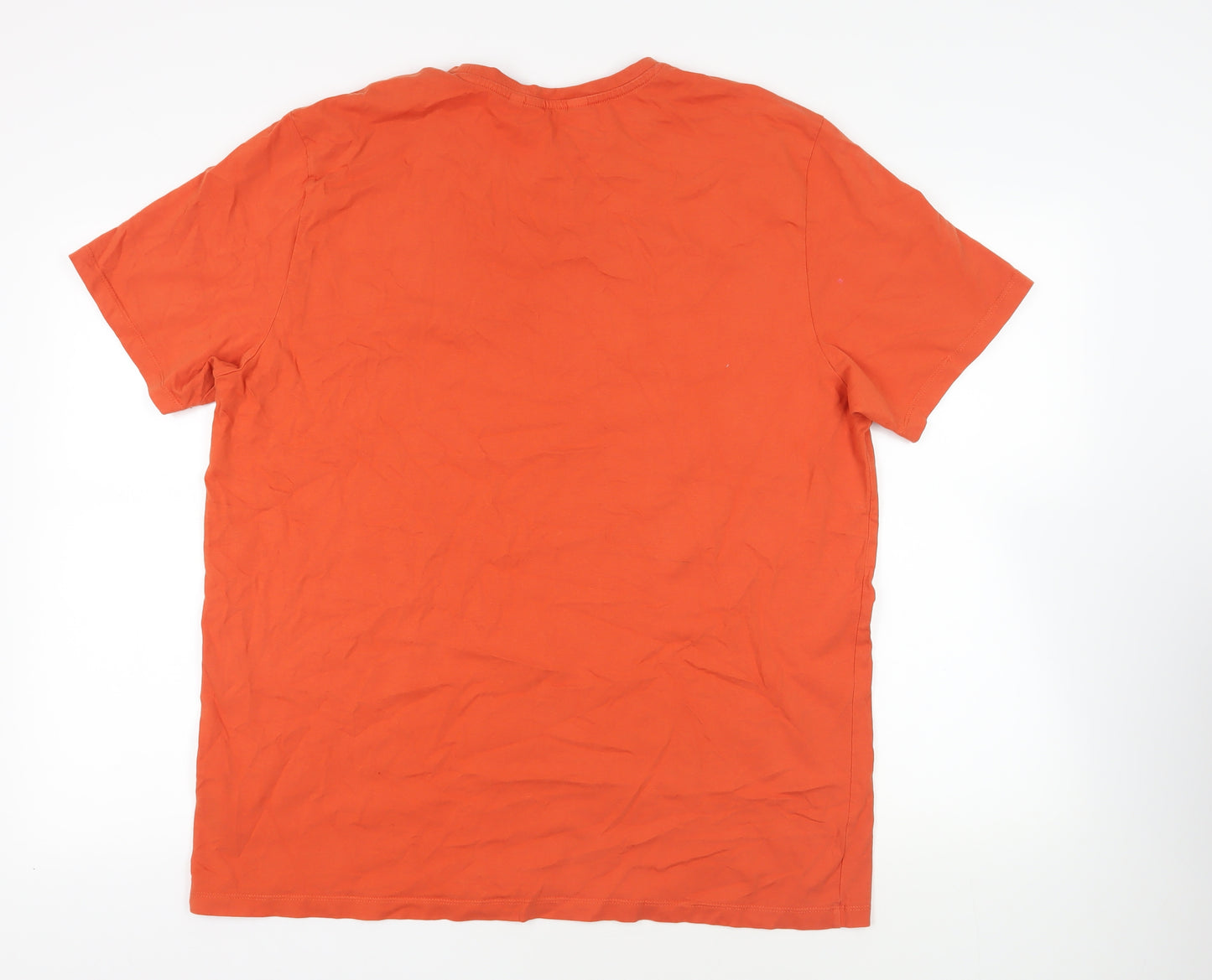 NEXT Mens Orange Cotton T-Shirt Size 2XL Crew Neck - Bushwick New York County