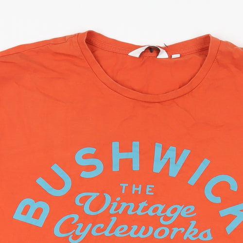 NEXT Mens Orange Cotton T-Shirt Size 2XL Crew Neck - Bushwick New York County