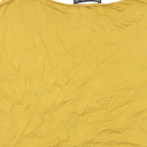 Marks and Spencer Womens Yellow Viscose Basic Blouse Size 8 Boat Neck