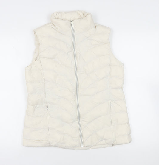 Marks and Spencer Womens Ivory Gilet Jacket Size 12 Zip - Zipped Pockets