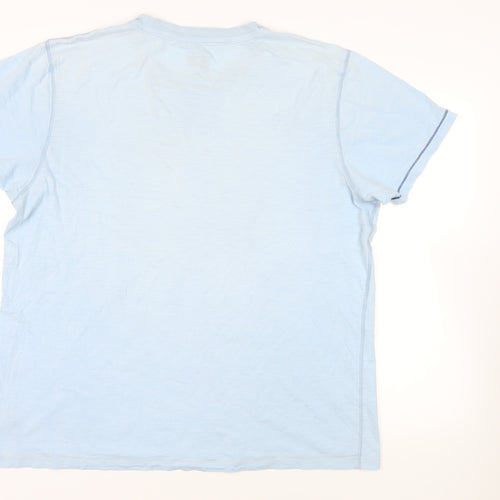 Marks and Spencer Mens Blue Cotton T-Shirt Size XL Crew Neck