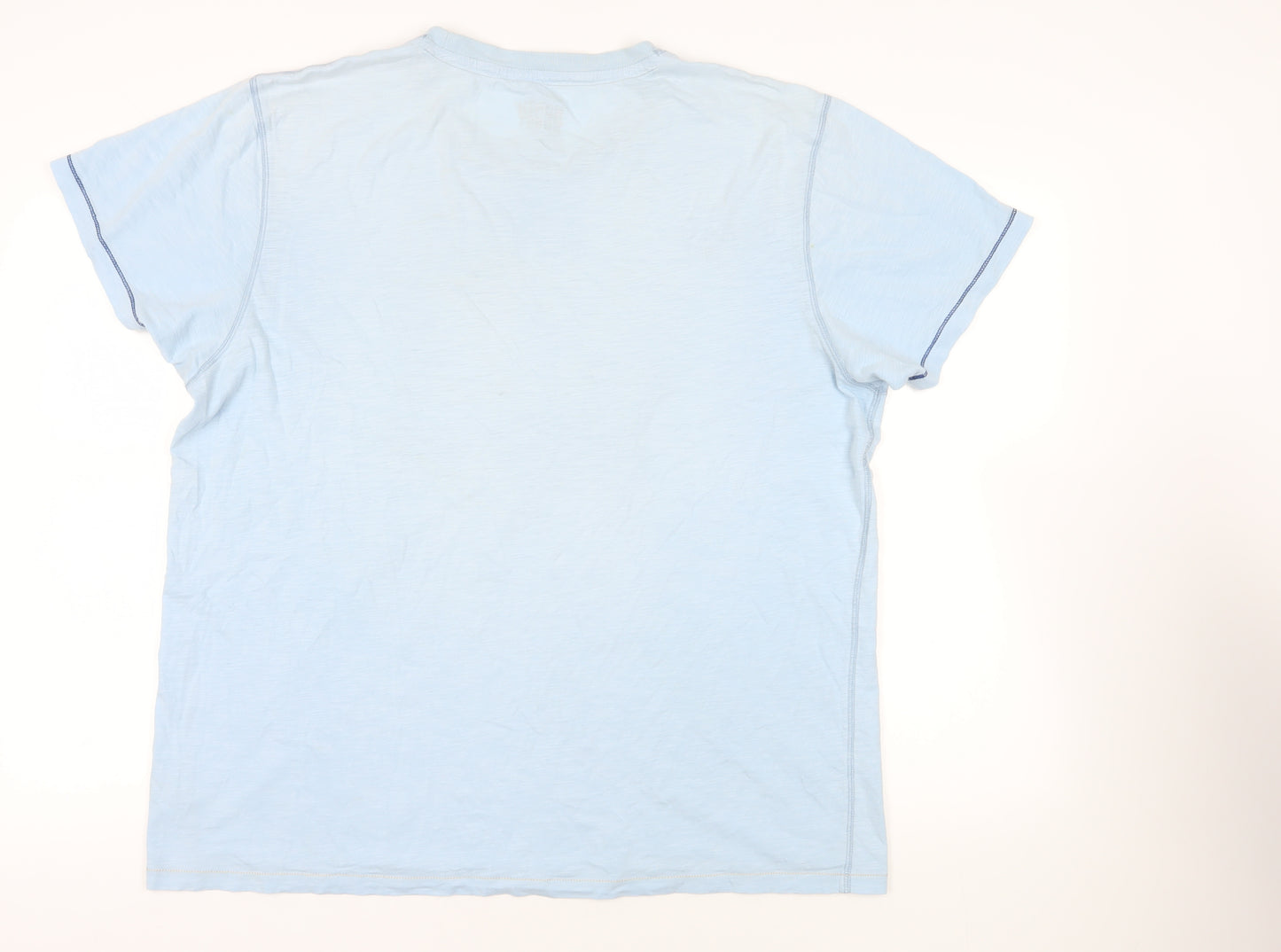 Marks and Spencer Mens Blue Cotton T-Shirt Size XL Crew Neck