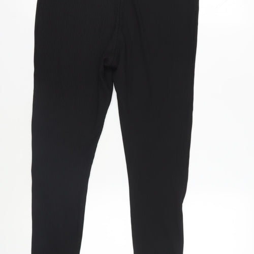 Topshop Womens Black Polyester Capri Leggings Size 12 L25 in - Elasticated Waist