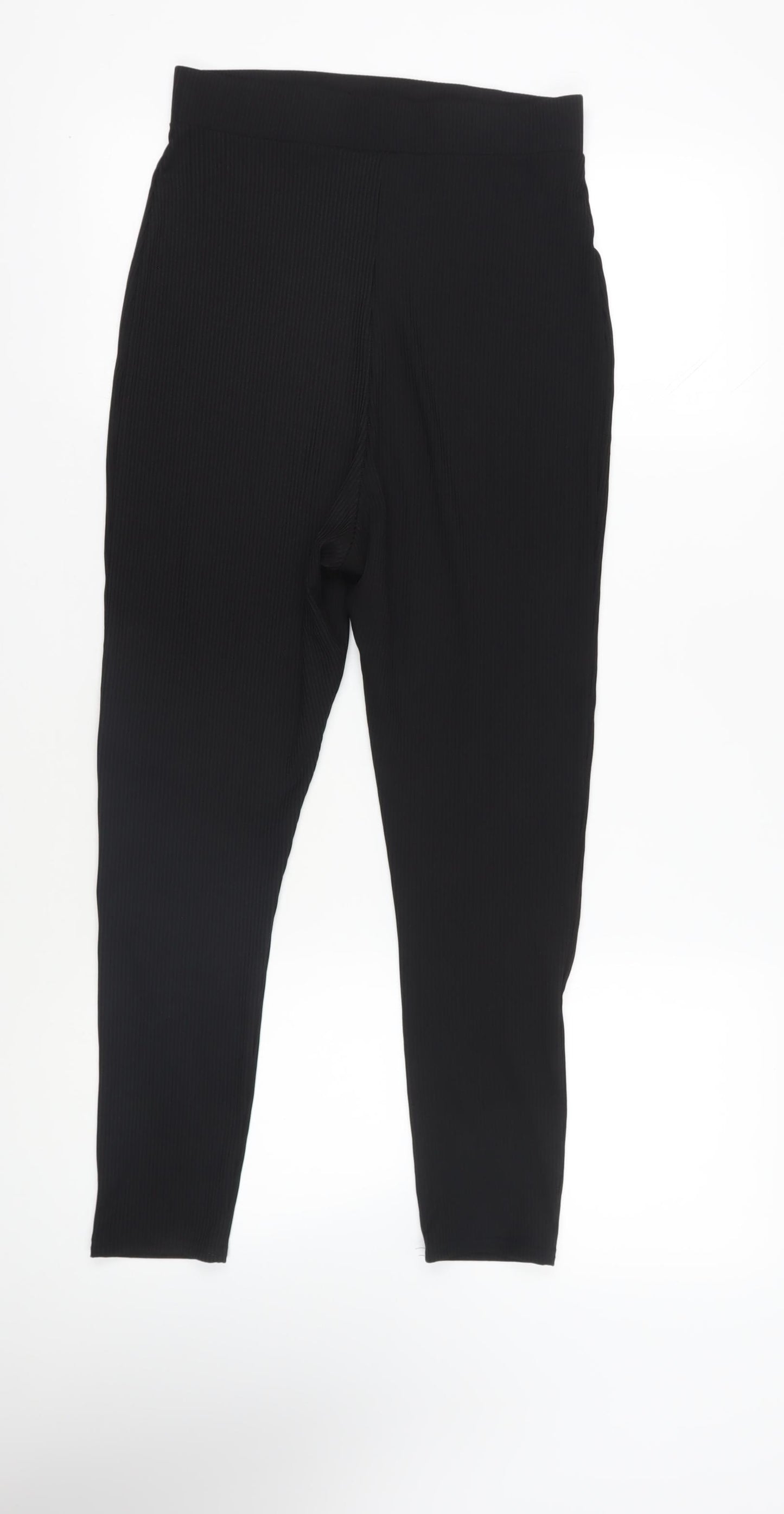 Topshop Womens Black Polyester Capri Leggings Size 12 L25 in - Elasticated Waist