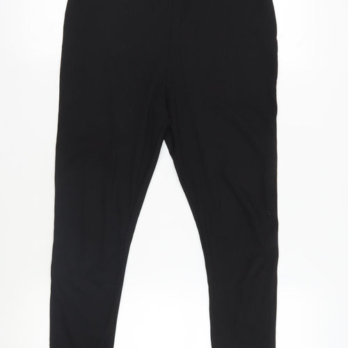 Topshop Womens Black Polyester Capri Leggings Size 12 L25 in - Elasticated Waist