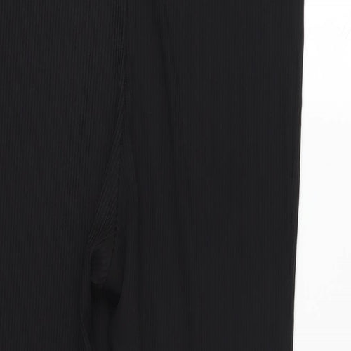 Topshop Womens Black Polyester Capri Leggings Size 12 L25 in - Elasticated Waist