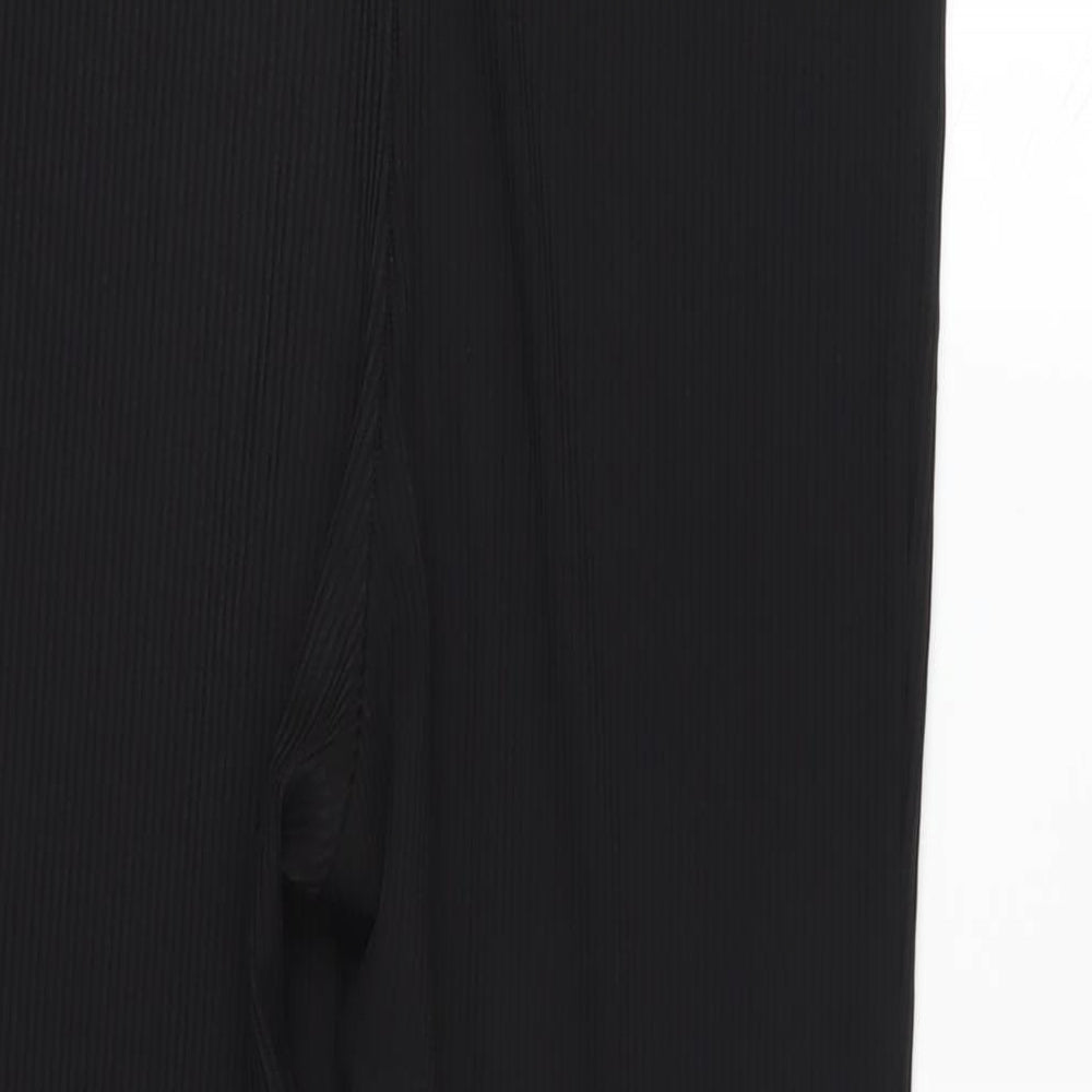 Topshop Womens Black Polyester Capri Leggings Size 12 L25 in - Elasticated Waist