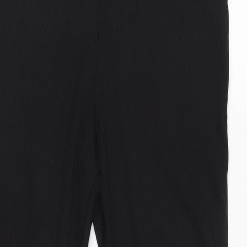 Topshop Womens Black Polyester Capri Leggings Size 12 L25 in - Elasticated Waist