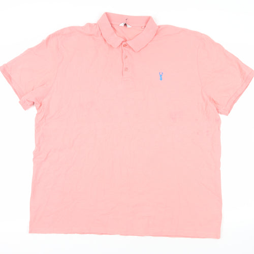 NEXT Mens Pink Cotton Polo Size 2XL Collared Button