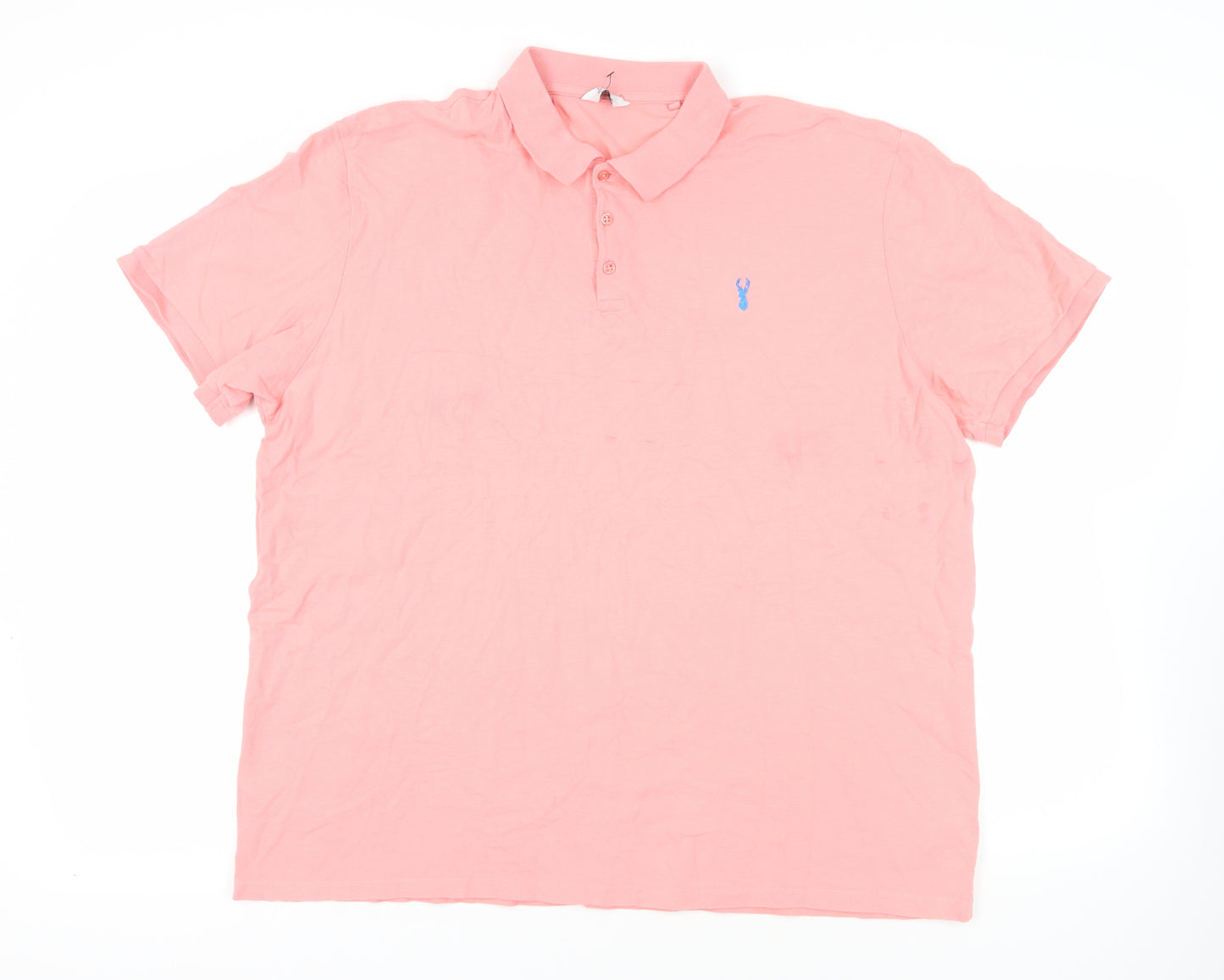 NEXT Mens Pink Cotton Polo Size 2XL Collared Button