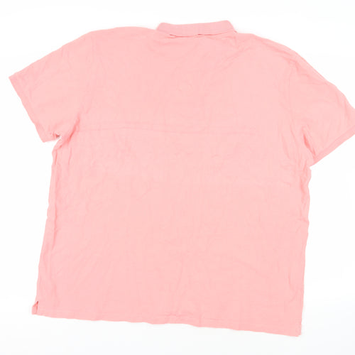 NEXT Mens Pink Cotton Polo Size 2XL Collared Button