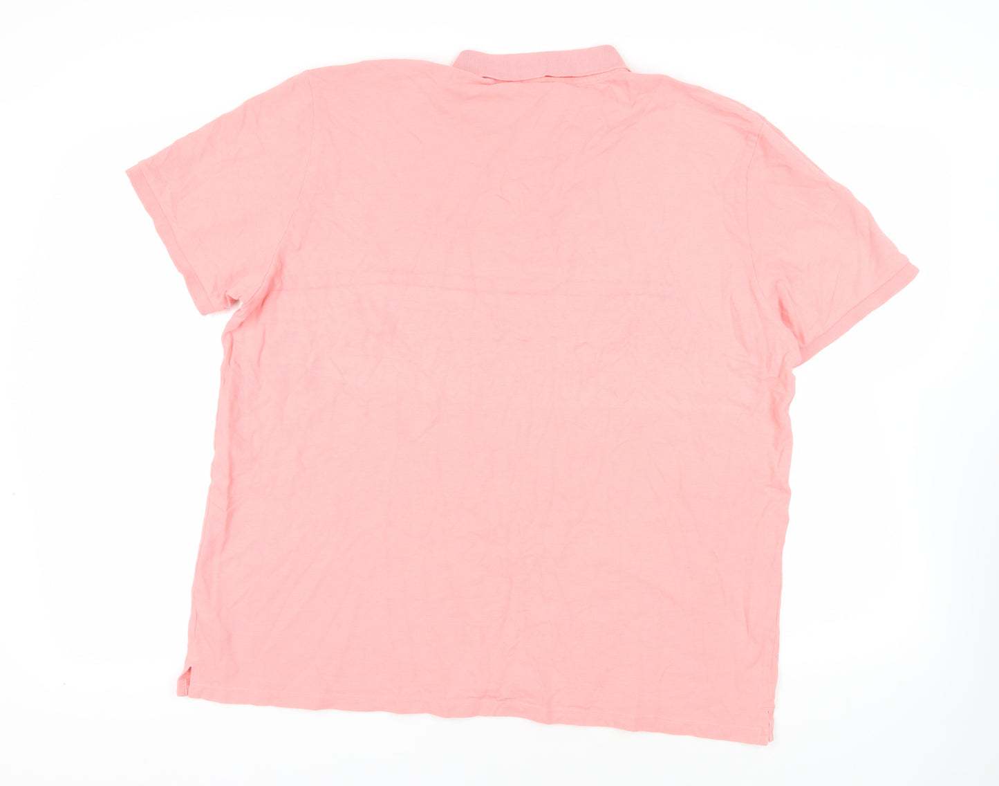 NEXT Mens Pink Cotton Polo Size 2XL Collared Button